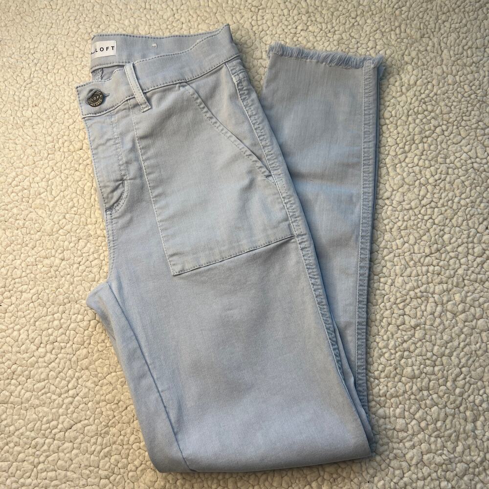 Loft Light Blue Mid-Rise 5 Pkt Skinny Crop Pant Size 25